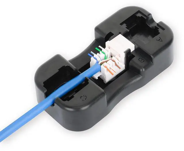 Alt view image 4 of 7 - Intellinet Cat6 Keystone Jack with Punch-Down Stand 25 Pack - UL Listed RJ45 Female Modular UTP Ethernet Jack Insert -25 Dust Covers and Cable Ties IncludedLifetime Mfg Warranty White 772105