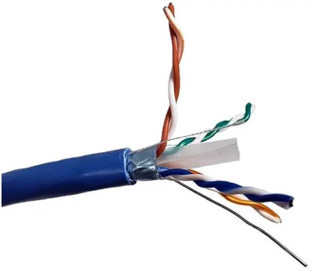 Main image of Micro Connectors 250 feet Cat6 Solid & Shielded (F/UTP) CMR Riser Bulk Ethernet (23AWG) Cable (Blue) (TR4-560SRBL-250)