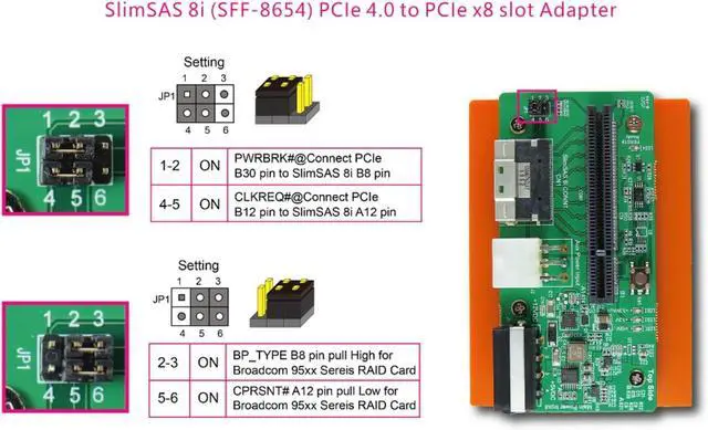 Alt view image 2 of 7 - Micro SATA Cables|SlimSAS 8i (SFF-8654) to PCIe x8 Slot Adapter