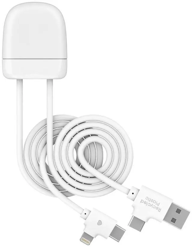 Main image of Xoopar - Multi USB Cable 4-in-1 with Smart Tracker Certified by Apple - Fast Charging 60W Data Transfer 1m Long - Connectors Type-C, Lightning, USB, USB-C - ICE TAG