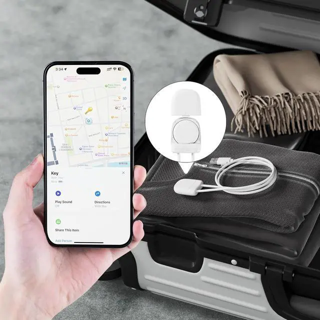 Alt view image 2 of 7 - Xoopar - Multi USB Cable 4-in-1 with Smart Tracker Certified by Apple - Fast Charging 60W Data Transfer 1m Long - Connectors Type-C, Lightning, USB, USB-C - ICE TAG