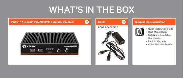 Alt view image 6 of 6 - VERTIV AVOCENT Longview 5500 HIGH-Performance KVM Extender,Receiver,Single Head,
