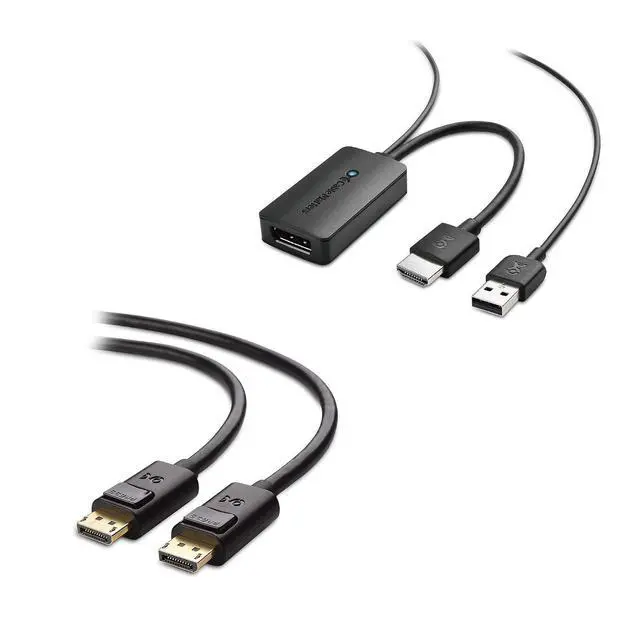 Main image of Cable Matters HDMI to DisplayPort Adapter with 4K Video Resolution Support & DisplayPort Cable (DP to DP Cable) 6 Feet