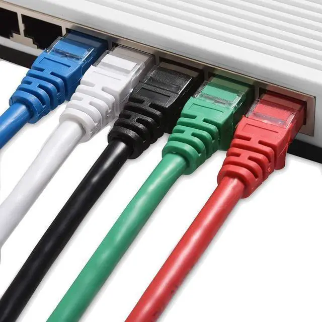 Alt view image 6 of 6 - Cable Matters 1-Pack 100 Foot Snagless Long Cat6 Ethernet Cable (Cat6 Cable, Cat 6 Cable) in Black & 5-Color Combo 5 Foot Snagless Short Cat6 Ethernet Cable