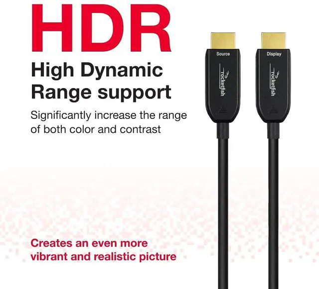 Alt view image 4 of 7 - Rocketfish 100' 4K UltraHD/HDR in-Wall Rated Active Fiber Optical HDMI Cable - Fiber Optic Cable with HDR Support - Premium-Speed HDMI Cable for Television & Home Entertainment Systems - Black
