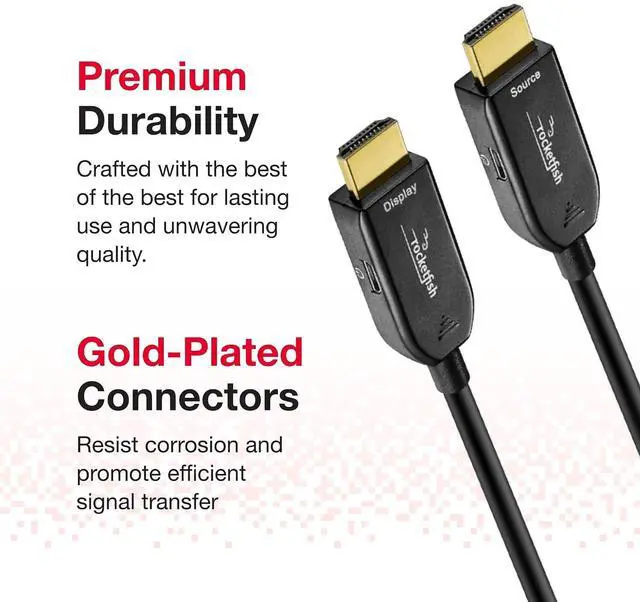 Alt view image 6 of 7 - Rocketfish 100' 4K UltraHD/HDR in-Wall Rated Active Fiber Optical HDMI Cable - Fiber Optic Cable with HDR Support - Premium-Speed HDMI Cable for Television & Home Entertainment Systems - Black