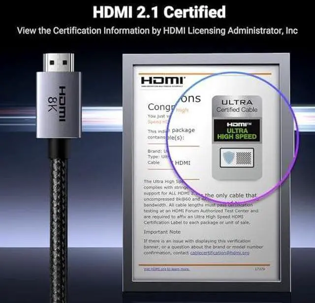 Alt view image 2 of 6 - UGREEN 8K HDMI 2.1 Cable 48Gbps 6.6FT, Certified Ultra High Speed HDMI Cord Bundle Bidirectional USB C to DisplayPort 1.4 Cable 8K@60Hz 4K@240Hz DisplayPort to USB C