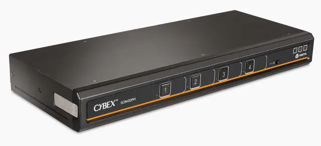 Alt view image 3 of 4 - Vertiv Avocent Cybex SC800 Secure Desktop KVM Switch, Single Head Monitor, 4 Port, Universal DisplayPort, Common Access Card (CAC), NIAP Version 4.0 Certified, TAA Compliant (SC840DPH-400)