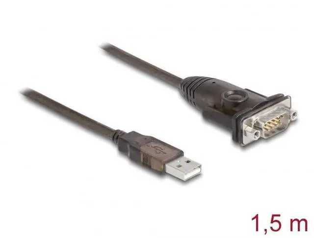 Alt view image 2 of 4 - DeLOCK 62645 serial cable Black 1.5 m USB Type-A DB-9