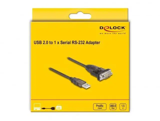 Alt view image 4 of 4 - DeLOCK 62645 serial cable Black 1.5 m USB Type-A DB-9