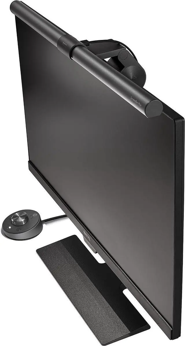 Alt view image 5 of 7 - BenQ ScreenBar Plus e-Reading LED Computer Monitor Light Bar with Desktop Dial, Auto-Dimming and Hue Adjustment, No Screen Glare, Space Saving, USB Powered, Matte Silver