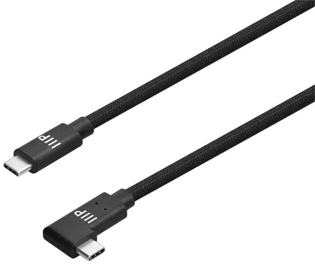 Alt view image 2 of 6 - Monoprice USB4 20Gbps Cable - 240W EPR 4K60Hz Braided Ultra High-Speed Right-Angle Connector 3ft Black - 2 Pack