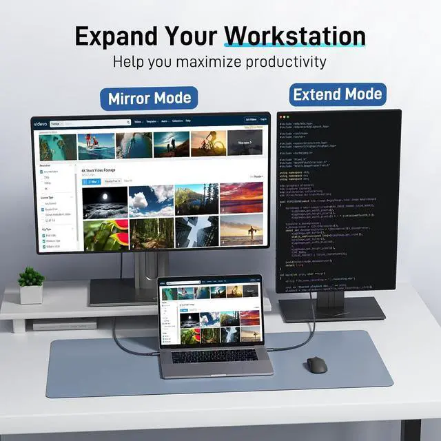 Alt view image 3 of 7 - acer USB C to HDMI Cable Bundle with Laptop Docking Station Stand