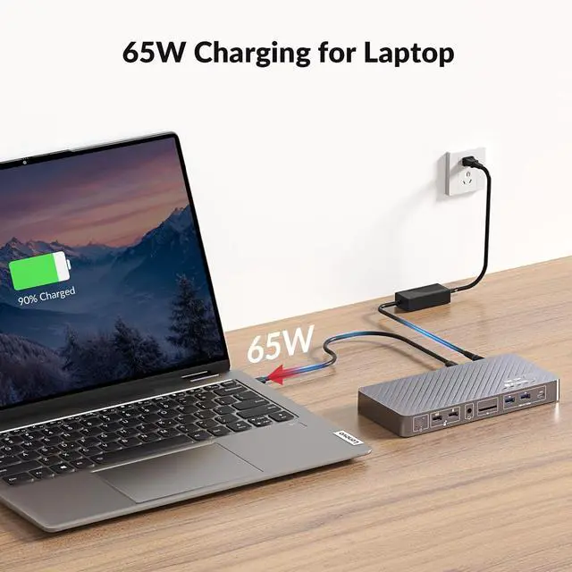 Alt view image 7 of 7 - AV Access iDock P10 KVM Docking Station 2 Monitors 2 PCs, GbE, EDID, 5xUSB-A, 65W PD, USB C Hub, 4K@60Hz HDMI & DisplayPort USB C KVM Switch Dual Monitor Laptop & Desktop, Audio, SD, Remote Switch