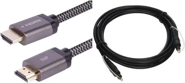 Alt view image 6 of 6 - Monoprice 8K Certified Braided Ultra High Speed HDMI 2.1 Cable - 10 Feet - Black | 48Gbps, Compatible with Sony PS5, Microsoft Xbox Series X & Series S & S/PDIF (Toslink), 10ft Black