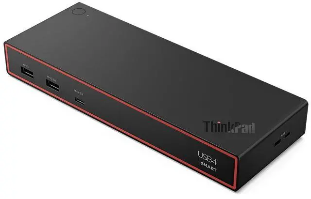 Main image of Lenovo ThinkPad USB 4 Smart Dock 5500 w/ 135W Adapter, Supports up to 4 Displays, 100W Power to Laptop, Integrated USB4 Cable, Eclipse Black