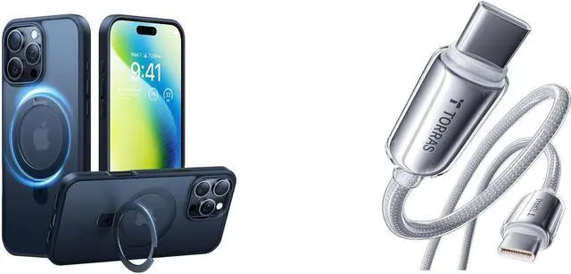 Main image of TORRAS USC C to USB C Cable & Magnetic Case Buy Together to Save 15%