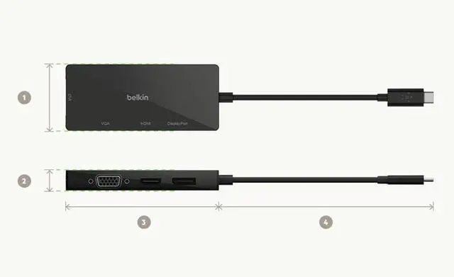 Alt view image 5 of 7 - Belkin Adpt,Usbc-Hdmi,Vga,Dvi,Dsplypt,Blk