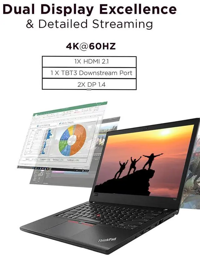 Alt view image 7 of 7 - Lenovo ThinkPad Universal Thunderbolt 4 Dock, 4 Displays, Dynamic Power Charging up to 100W, Black