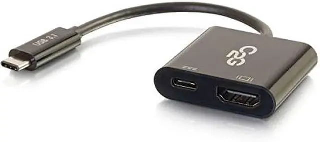 Main image of C2G USB Adapter, 4K, USB C to HDMI UHD Audio/Video Adapter Converter with Power, Black, Cables to Go 29531
