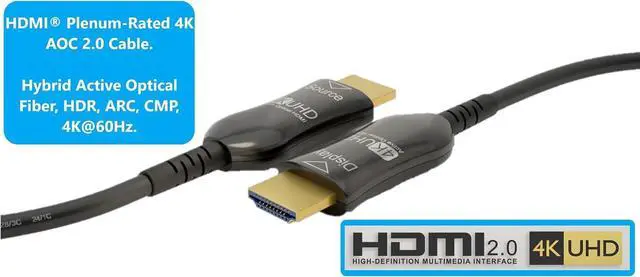 Alt view image 3 of 4 - Micro Connectors 75 Feet Hybrid Active Optical Fiber HDMI Plenum Rated (H2-HAOFP-75)