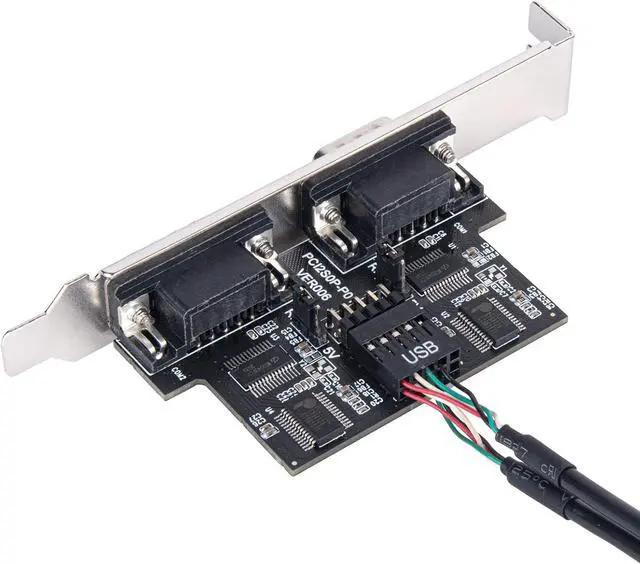 Alt view image 3 of 7 - SilverStone Technology ECD01 Internal USB 2.0 to Dual RS232 Serial Port Adapter, SST-ECD01