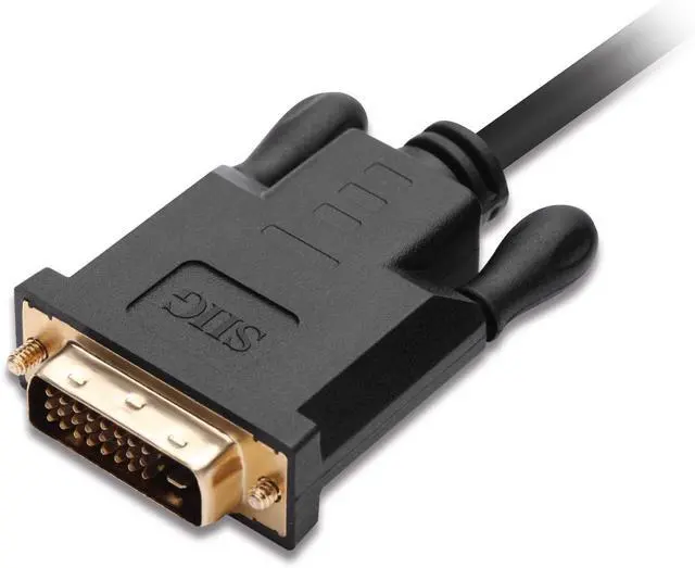 Alt view image 5 of 6 - SIIG Mini DisplayPort to DVI 3 Feet Adapter Cable 1080p @60Hz - Gold Pleated Thunderbolt Male to Male DP to DVI Cable