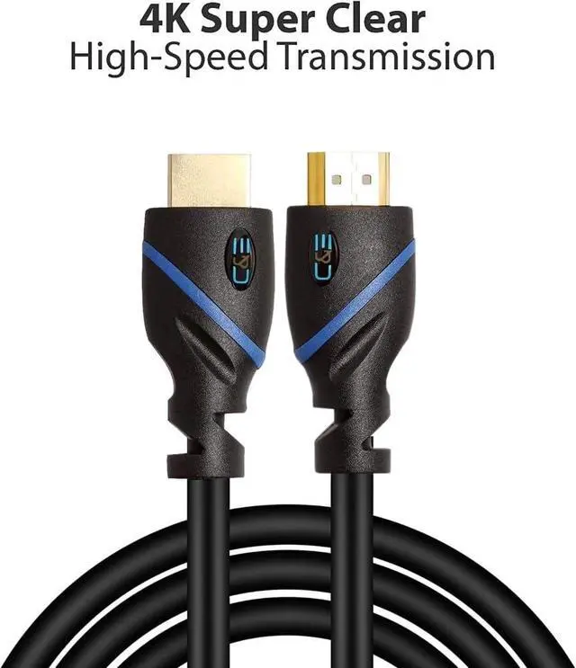 Alt view image 2 of 7 - 50ft (15M) High Speed HDMI Cable Male to Male with Ethernet Black (50 Feet/15 Meters) Supports 4K 30Hz, 3D, 1080p and Audio Return