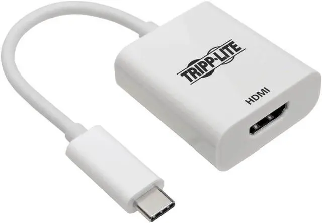 Main image of TRIPP LITE USB C to HDMI Adapter (M/F), Thunderbolt 3 to HDMI Adapter, Gen 1, 4K HDMI @ 60 Hz, 4:4:4, White (U444-06N-HD4K6W)
