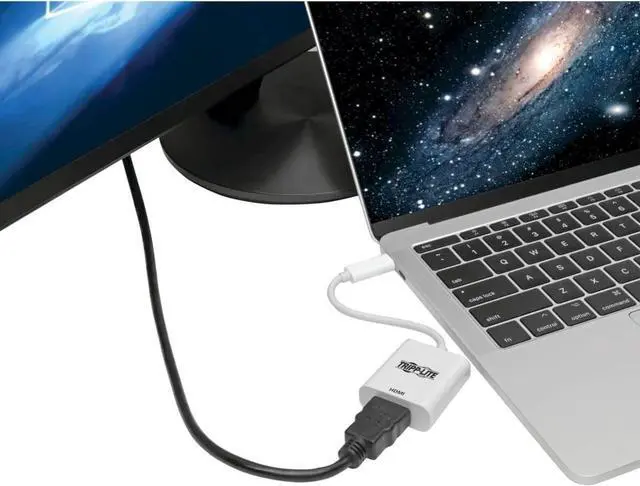 Alt view image 2 of 6 - TRIPP LITE USB C to HDMI Adapter (M/F), Thunderbolt 3 to HDMI Adapter, Gen 1, 4K HDMI @ 60 Hz, 4:4:4, White (U444-06N-HD4K6W)