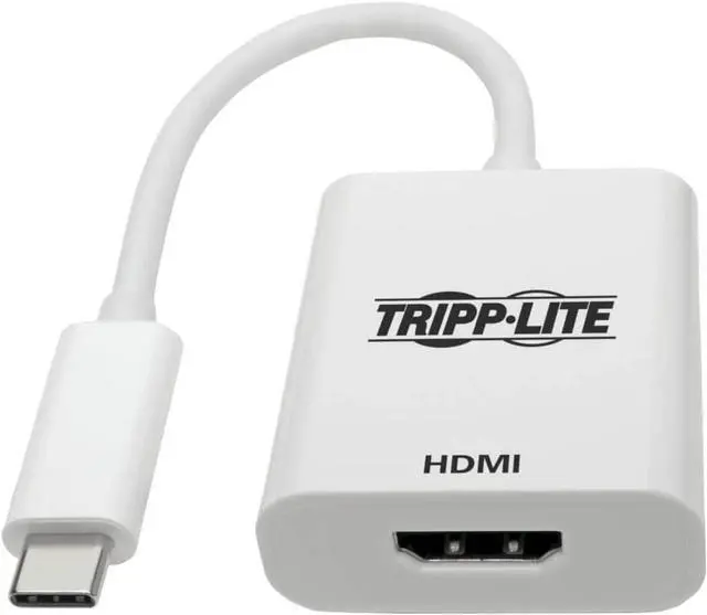 Alt view image 5 of 6 - TRIPP LITE USB C to HDMI Adapter (M/F), Thunderbolt 3 to HDMI Adapter, Gen 1, 4K HDMI @ 60 Hz, 4:4:4, White (U444-06N-HD4K6W)