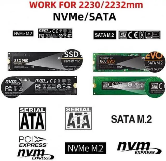 Alt view image 4 of 7 - xiwai Type-C USB3.0 to Combo NVME M-Key M.2 NGFF SATA SSD PCBA Case 2230/2242mm Adapter RTL9210B Chipset