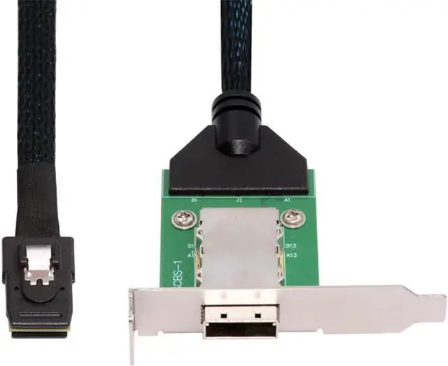 Main image of xiwai Mini SAS Internal SFF-8087 36Pin Male to External SFF-8088 Female Extension Cable 50cm PCBA with Low Profile Bracket