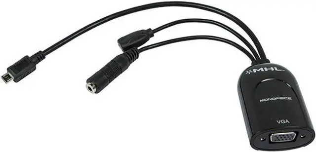 Main image of Monoprice MHL to VGA Adapter - Black (110024)