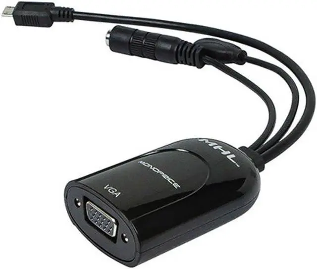 Alt view image 2 of 3 - Monoprice MHL to VGA Adapter - Black (110024)