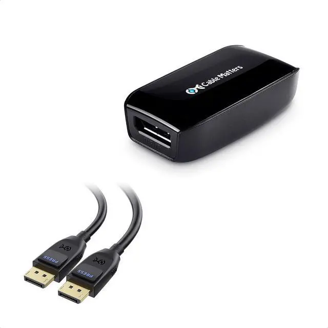 Main image of Cable Matters VESA Certified DisplayPort 2.1 Cable 2m/6.6ft, Support 40Gbps DP40 8K 60Hz, 4K 144Hz in Black & Active 8K DisplayPort Repeater, DisplayPort 1.4 Repeater