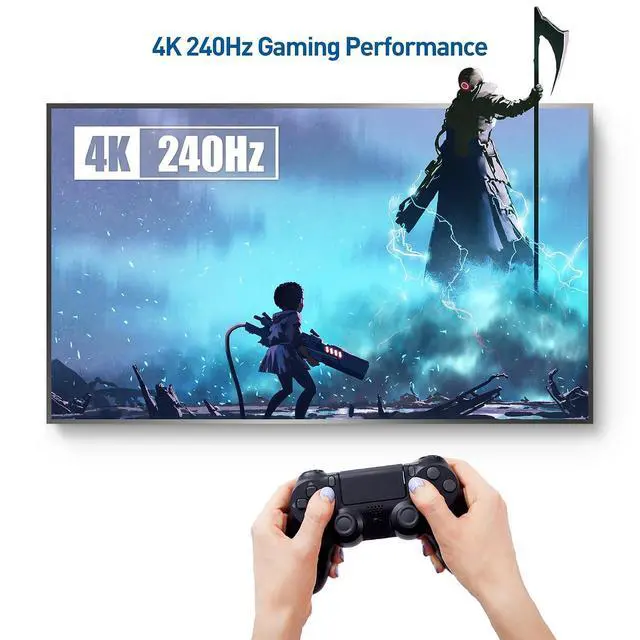 Alt view image 4 of 7 - Cable Matters VESA Certified DisplayPort 2.1 Cable 2m/6.6ft, Support 40Gbps DP40 8K 60Hz, 4K 144Hz in Black & Active 8K DisplayPort Repeater, DisplayPort 1.4 Repeater