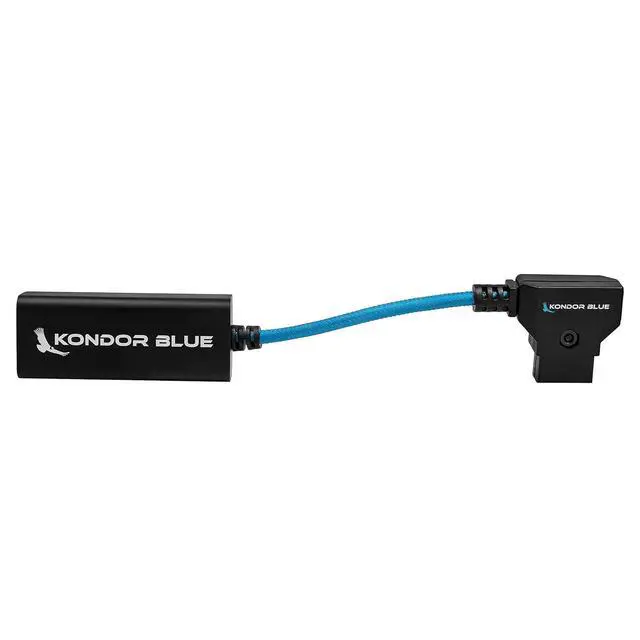 Alt view image 2 of 3 - KONDOR BLUE | 6 Inch D-Tap to Female USB-C PD Power Delivery Cable, 2-Way | 65W Fast Charge, 5V 9V 12V PD, Smart Reverse Polarity Protection for Camera Rigs | Blue