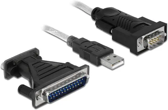 Alt view image 5 of 5 - Delock Adapter USB 2.0 Type A > 1 x DB9 RS-232 Serial + DB25 7100077 Black