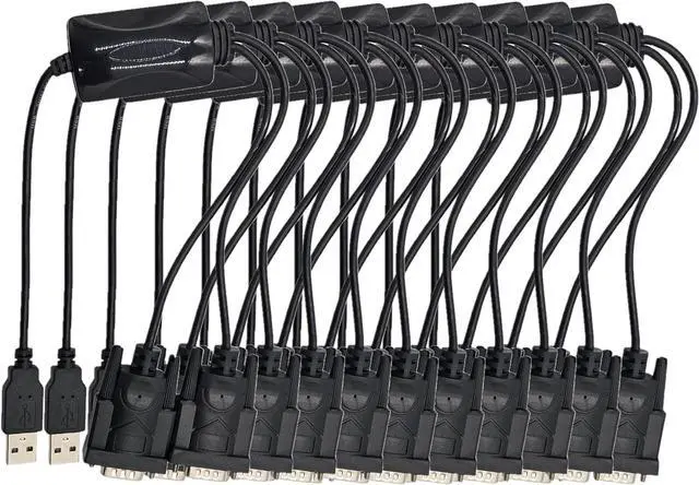 Main image of MICRO CONNECTORS USB 2.0 A-Male to Dual DB9-Male Serial Adapter 10-Pack (E07-162-10P)