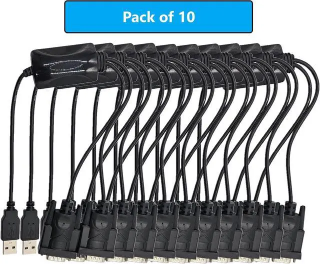 Alt view image 2 of 4 - MICRO CONNECTORS USB 2.0 A-Male to Dual DB9-Male Serial Adapter 10-Pack (E07-162-10P)