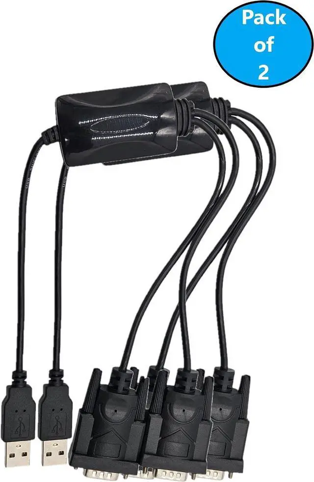 Alt view image 2 of 4 - MICRO CONNECTORS USB 2.0 A-Male to Dual DB9-Male Serial Adapter 2-Pack (E07-162-2P)