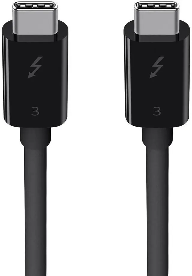 Main image of Belkin Thunderbolt 3 Cable (USB-C to USB-C) - Up to 100W Fast Charging, MacBook Air & Galaxy Compatible, 5K/Ultra HD, 2.6ft Black