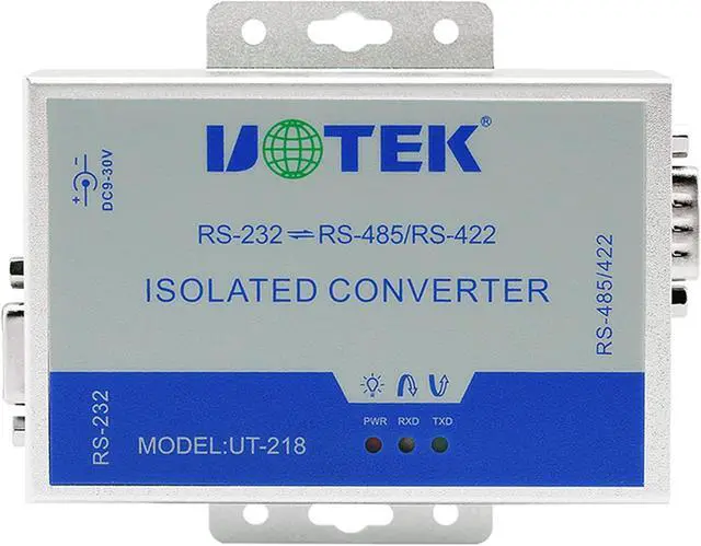 Alt view image 4 of 5 - RS232 to RS485 RS422 Converter RS-232 RS-485 RS-422 Adapter with Power Adapter Wall Mounted (UT-218 (with Power Adapter & Optical Isolation))
