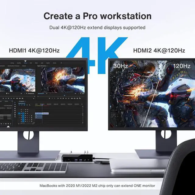 Alt view image 3 of 7 - iVANKY 12-in-2 FusionDock 1 for M5 MacBook Pro Docking Station Dual 4K@120Hz Monitor for M5/M4/M3/M2/M1 Pro/Max MacBook Neo,150W AC, SD/TF, USB, RJ45, 5Gbps Plug and Play (Incompatible with Windows)