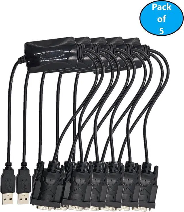 Alt view image 2 of 4 - MICRO CONNECTORS USB 2.0 A-Male to Dual DB9-Male Serial Adapter 5-Pack (E07-162-5P)