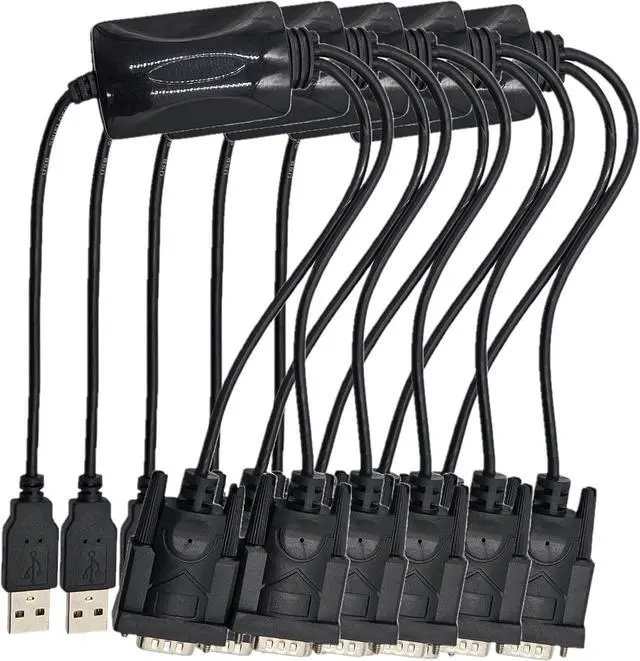Main image of MICRO CONNECTORS USB 2.0 A-Male to Dual DB9-Male Serial Adapter 5-Pack (E07-162-5P)