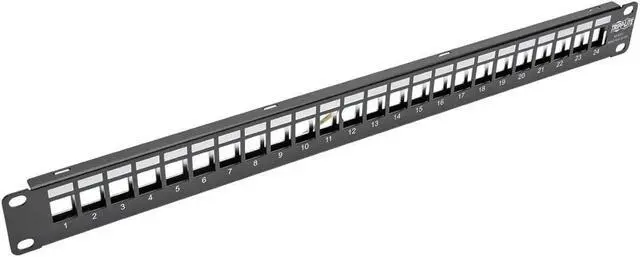 Main image of Tripp Lite 24-Port 1U Shielded Blank Cutouts Patch Panel, Rackmount - Compatible with RJ45, USB, and HDMI - Lifetime Warranty (N062-024-KJ-SH)