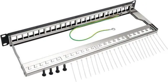 Alt view image 4 of 4 - Tripp Lite 24-Port 1U Shielded Blank Cutouts Patch Panel, Rackmount - Compatible with RJ45, USB, and HDMI - Lifetime Warranty (N062-024-KJ-SH)