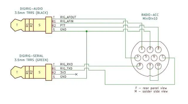 Alt view image 4 of 4 - Digirig Mobile Cable for Yaesu MiniDin10 9600-baud Data and CAT